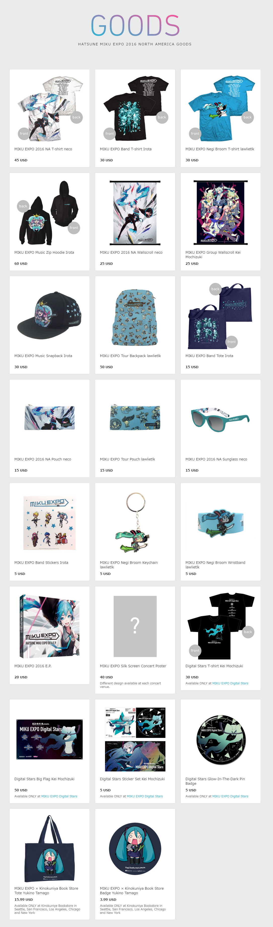 mikuexpo merchandise